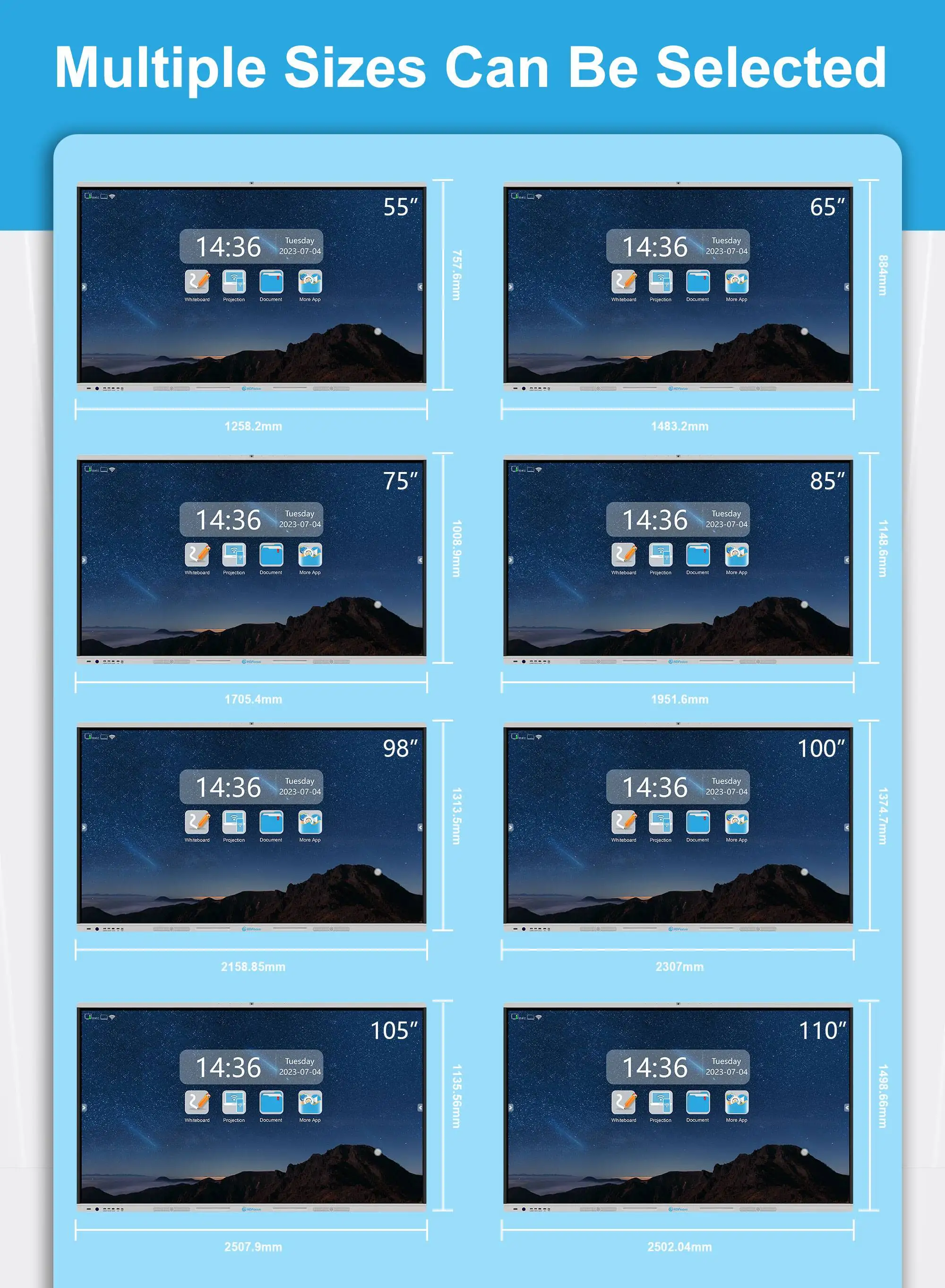 4K Android/window OPS 65 inch Interactive Smart board Multi Touch Scree Interactive Whiteboard Computer for Education