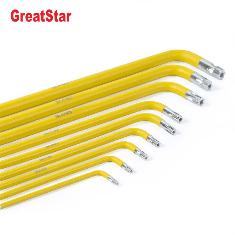 9 шт. Torx на конце длинный рука хром-ванадиевая сталь шестигранный ключ декодер каналов кабельного телевидения с пластиковый стеллаж для выставки товаров шестигранный ключ декодер каналов кабельного телевидения