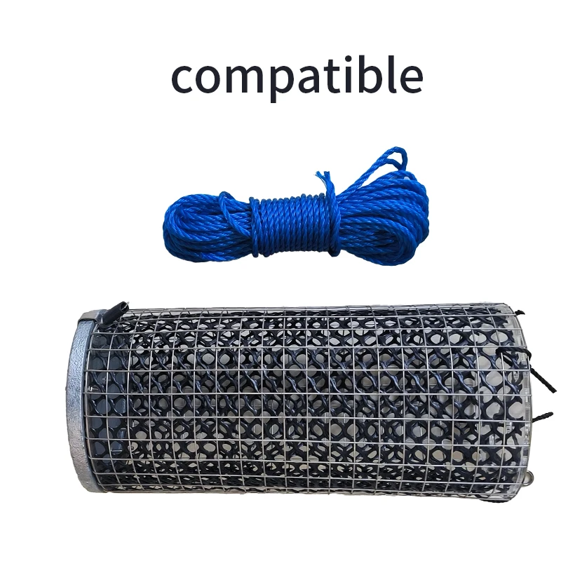 Fishing Accessories Stainless Steel Fishing Bait Cage Fishing Trap heavy Bottom Basket Feeder Holder