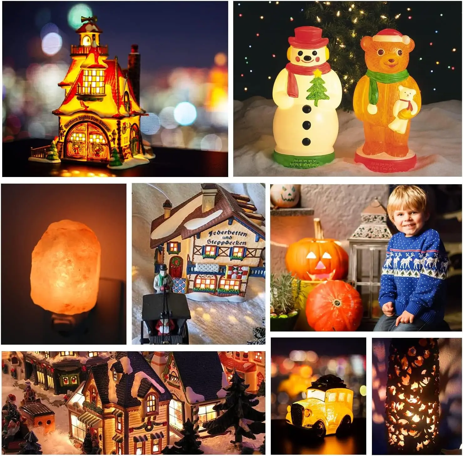 C 7 clip light cord for Christmas village house,C 7 Clip-in Lamp for Christmas Halloween Craft House Village Salt Lamp Decor