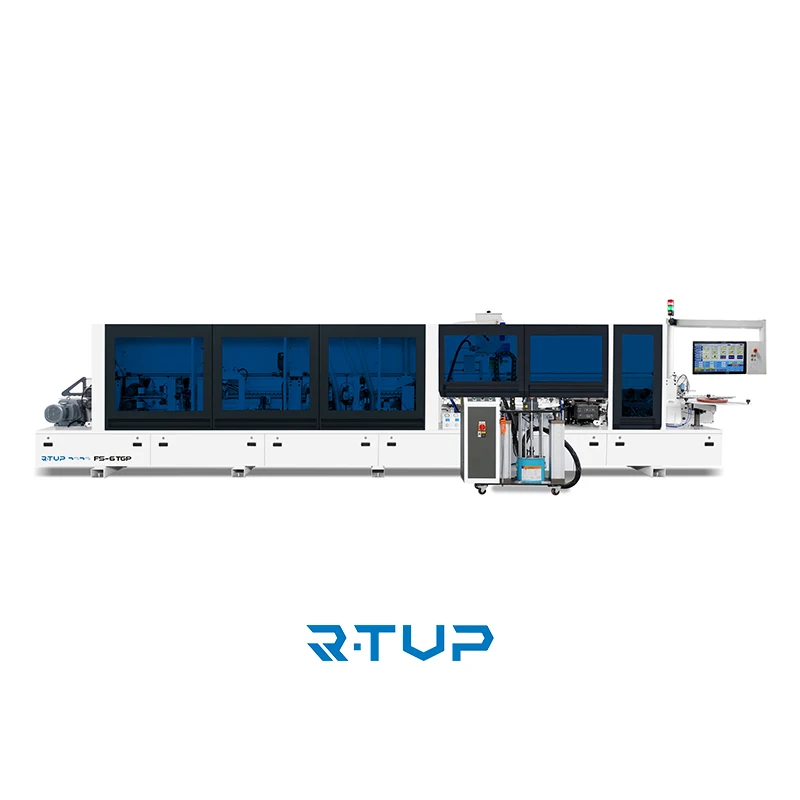 R-TUP Automatic Edge Bander Woodworking Edge Banding Machine with Upper Fast Heating and Bottom Glue Pot