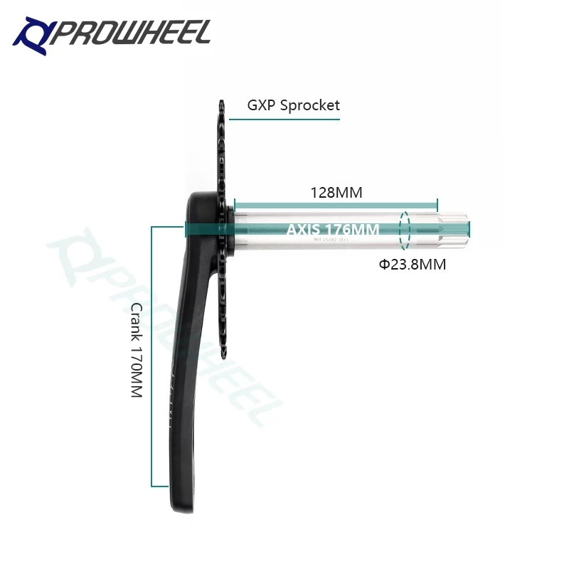 Prowheel MPX11 snow Bike Crank 170mm 30/32/34/36/38/40/42T Sprocket 1/3/6 Offset GXPP Sprocket 100/120MM Bike BB fat Crank