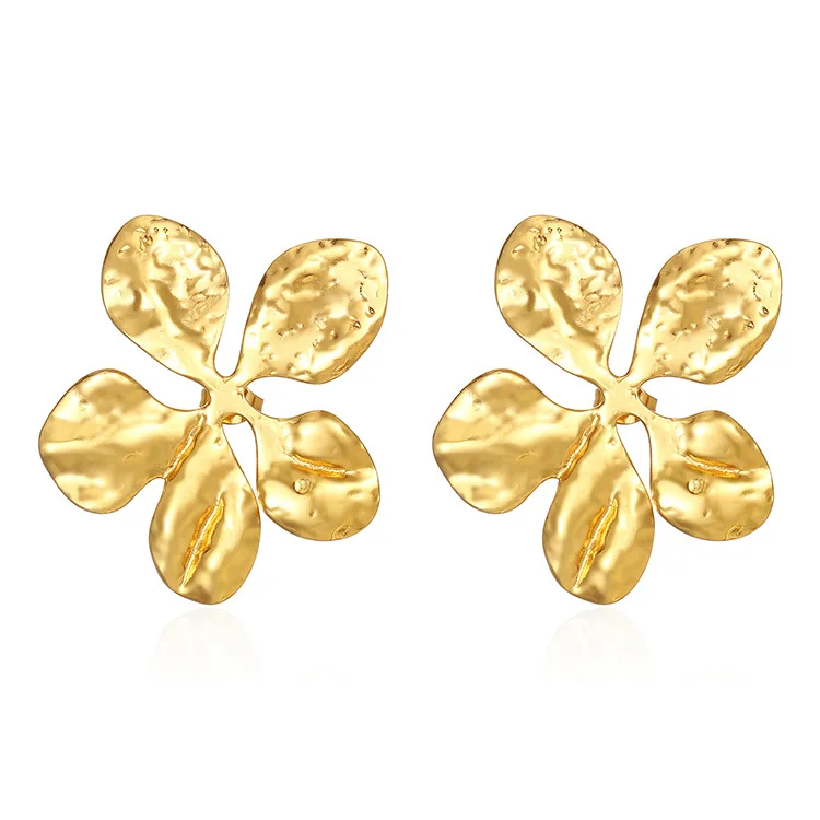 Fashion Stainless Steel 18K Gold Geometric Butterfly Heart  Stud Earrings Women Vintage Irregular Twist Earring Jewelry for Gift