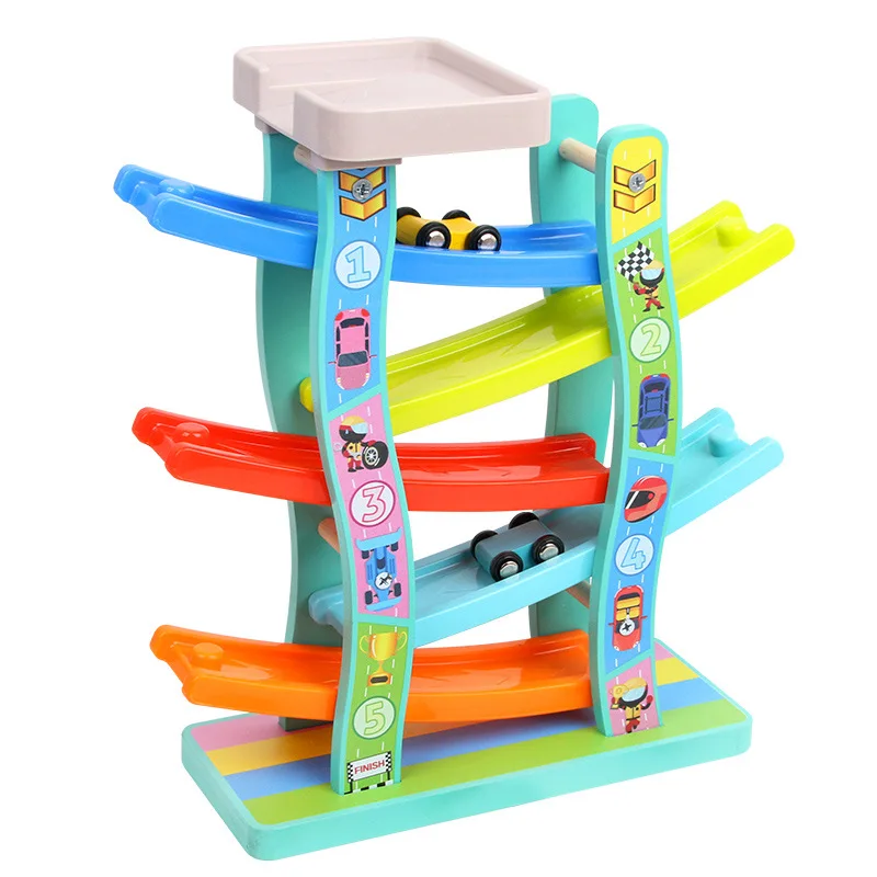 2022 New Wooden Slide Race Track Car Ramp Education Toys