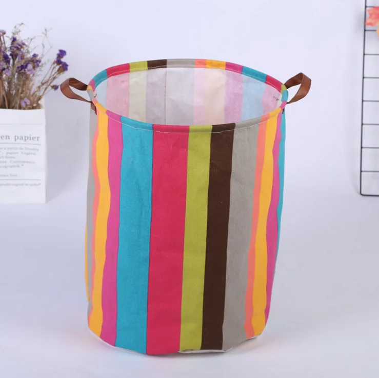 Wholesale European Waterproof Laundry Folding Cartoon Fabric Canvas Kids Basket