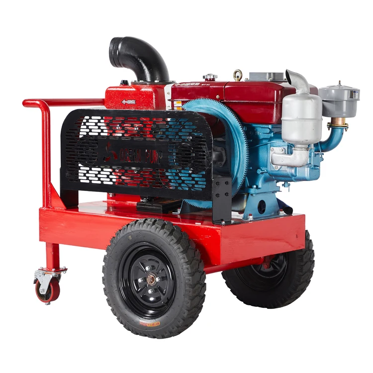 Factory Supply High Pressure Single-Cylinder Trailer Pump Diesel Sewage Self Priming Centrifugal Pump