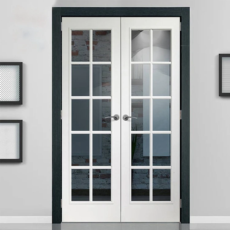 casement white single tempered glass exterior french aluminium customized wood front entry swing doors
