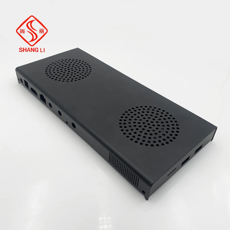 cnc manufacturing customized aluminum cnc drilling milling machine black anodized enclosures for amplifier