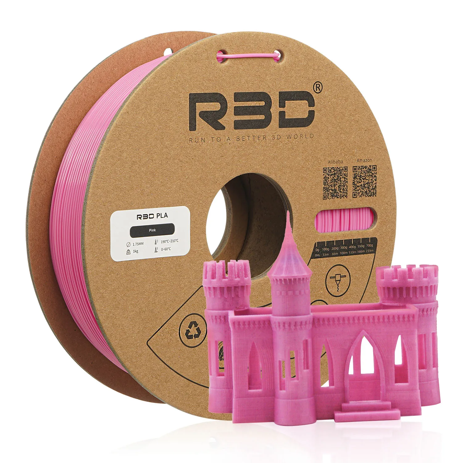 RoHS Hot sale  Pink 3d printer filament PLA PLA+ filament 1.75mm 1kg 5kg 0.5kg for 3d printing