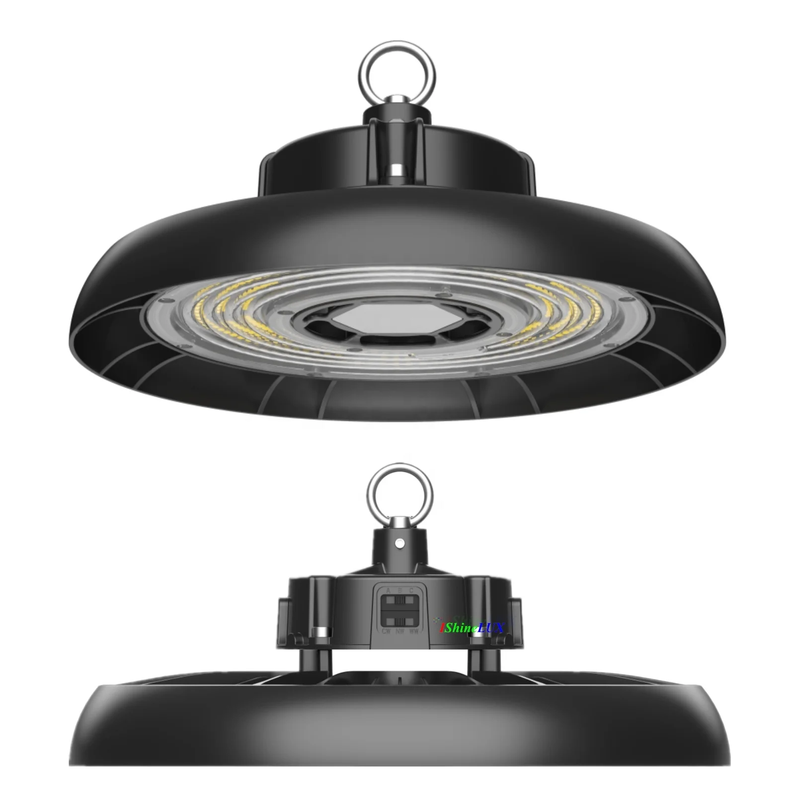 Tri-Color High Bay Light Multiple Power Adjustable 150W 120W 100W CCT Swithchable UFO LED High Bay Light for Warehouse Factory