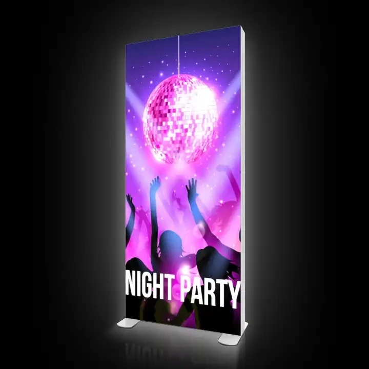 shopping mall advertising sign box wall mounted single side led backlit tension fabric light box