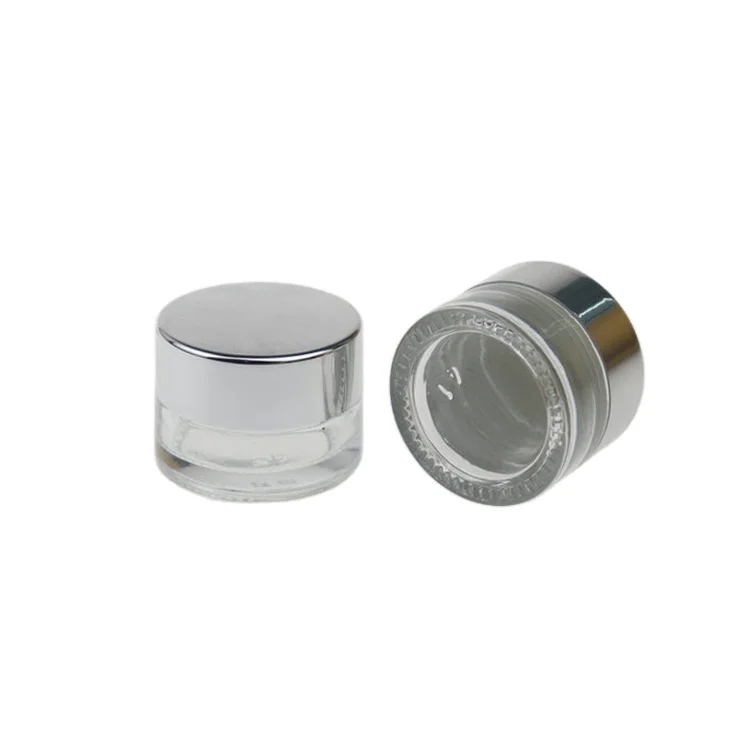 purchasing festival new design Round 10g clear cosmetic glass empty cream jar with metal lid for cosmetic packaging container