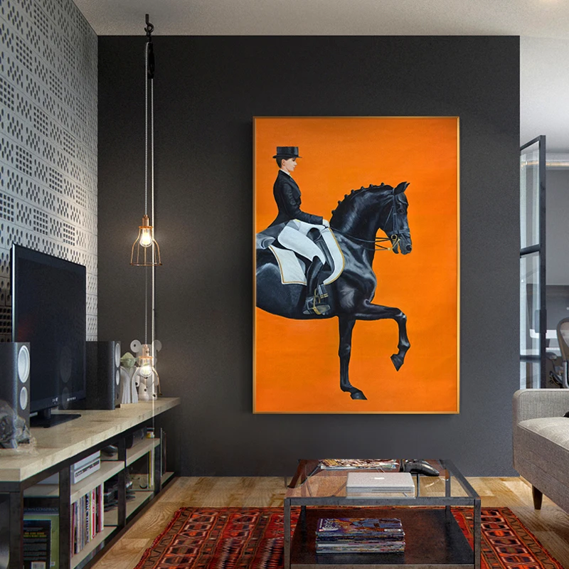 handmade oil on canvas animal wall art painting horse Modern Times