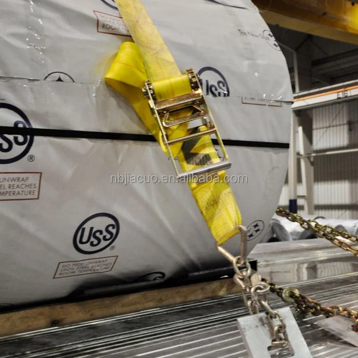 Cargo strap 4 x 30 feet strap load winch us standard flatbed straps with chain anchor end