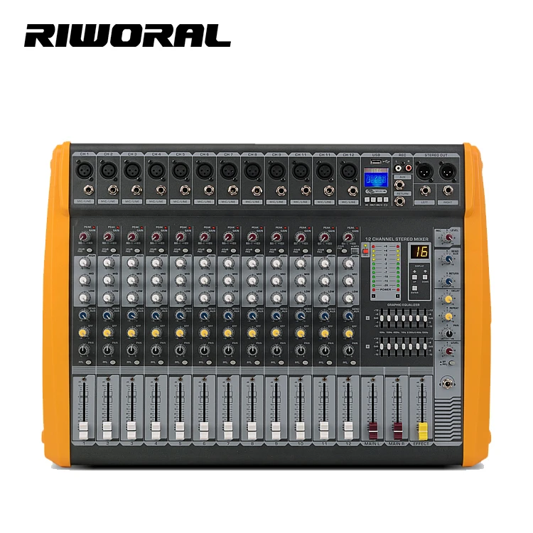 PM12 12channels Factory Good Pricefor dj stage Easy outdoor performance professional audio power mixer