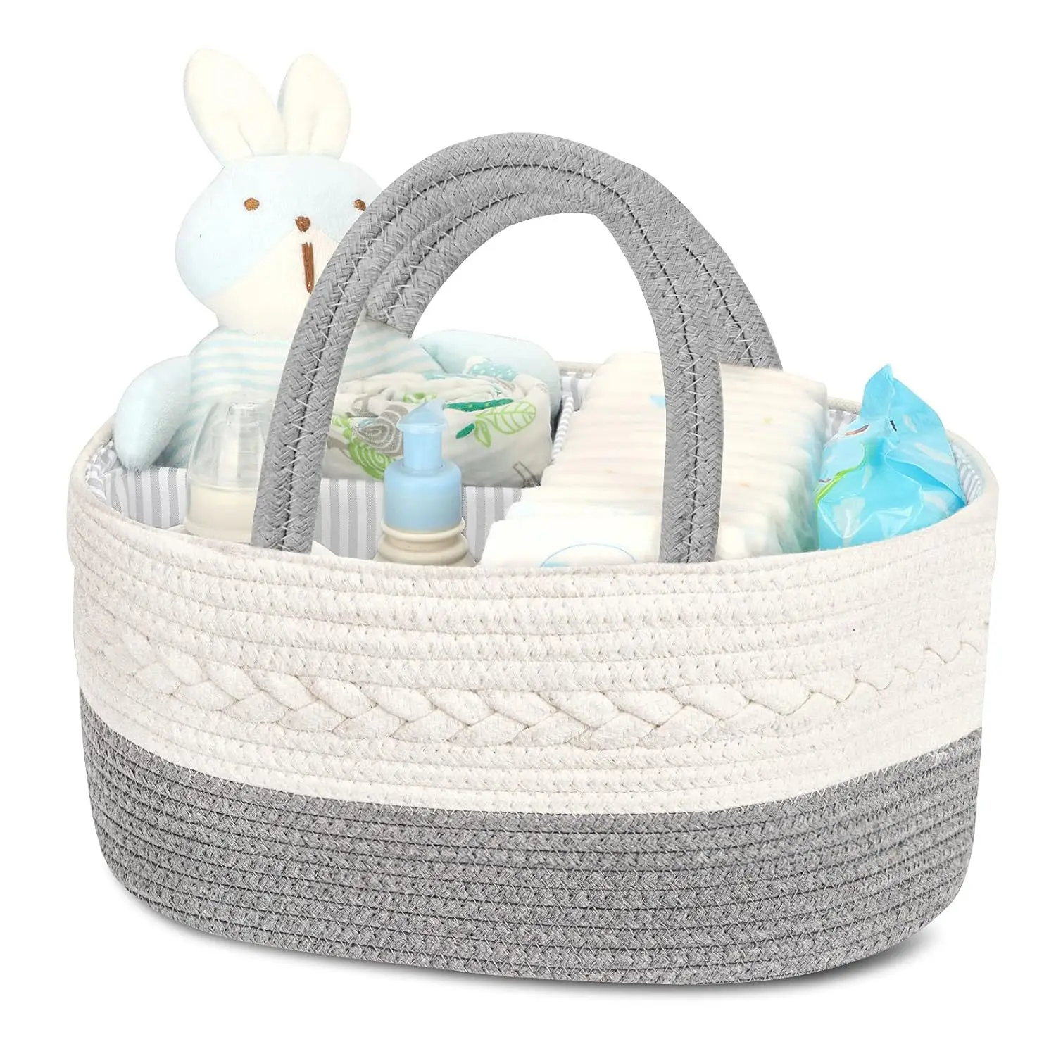 Wholesale Toy Storage Woven Cotton Rope Basket  Nursery Diaper Basket Storage Bin for Nursery Essentials