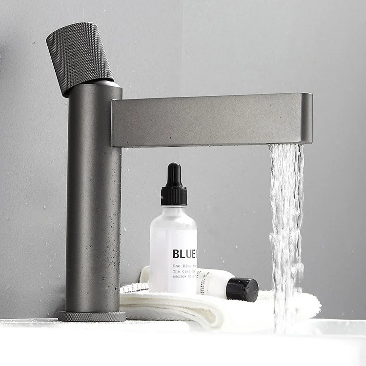 Mixer Deck Mount Bla Basin Faucet for Hotel Family Bathroom Basin Taps Grey Chrome Finished Brass Ceramic Fujian 3 Years OBOU