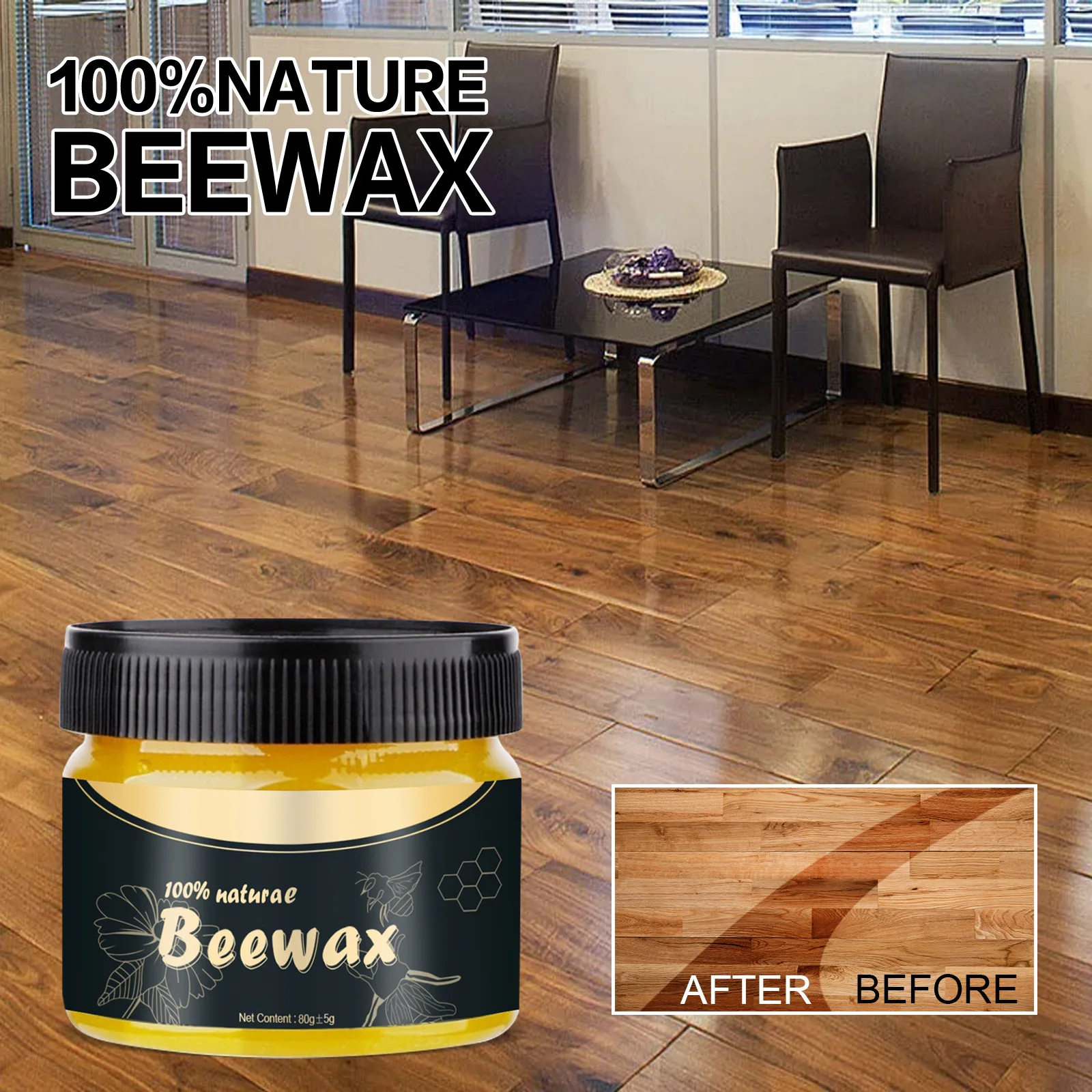 Jue-fish OEM&ODM Beeswax Wood Polish Waterproof Soild Dance Floor Wax Household Furniture Floor Polishing Wax