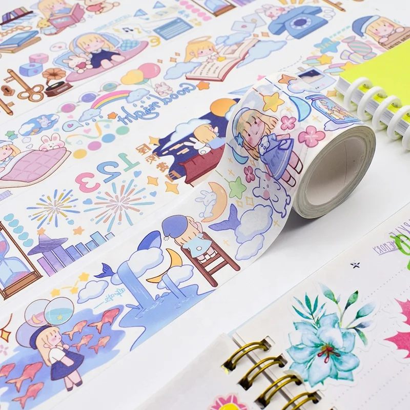 Tape Manufacturer Custom Printing Adhesive Paper Color Decoration Washi Tape Diy High Quality Japanese Kawaii Washi Tape