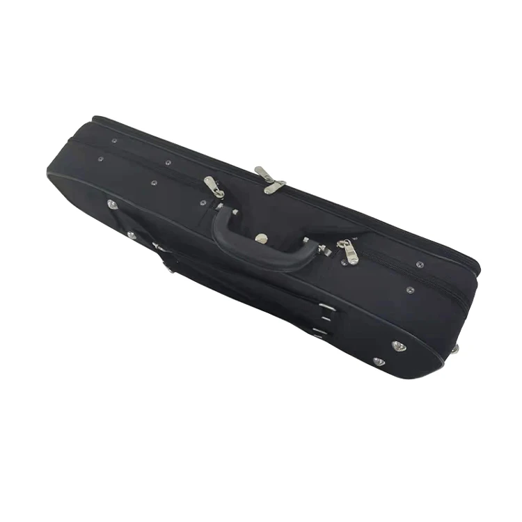 High quality triangular hard wood violin viola case 4/4 custom OEM G-3001VH with exterior music pocket4/4 3/4 1/2 1/4 1/8