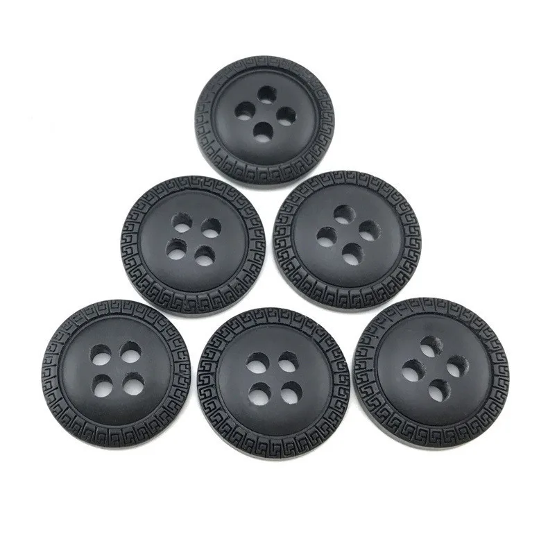 
Factory direct round four-eye black coat suit windbreaker accessories resin buttons 