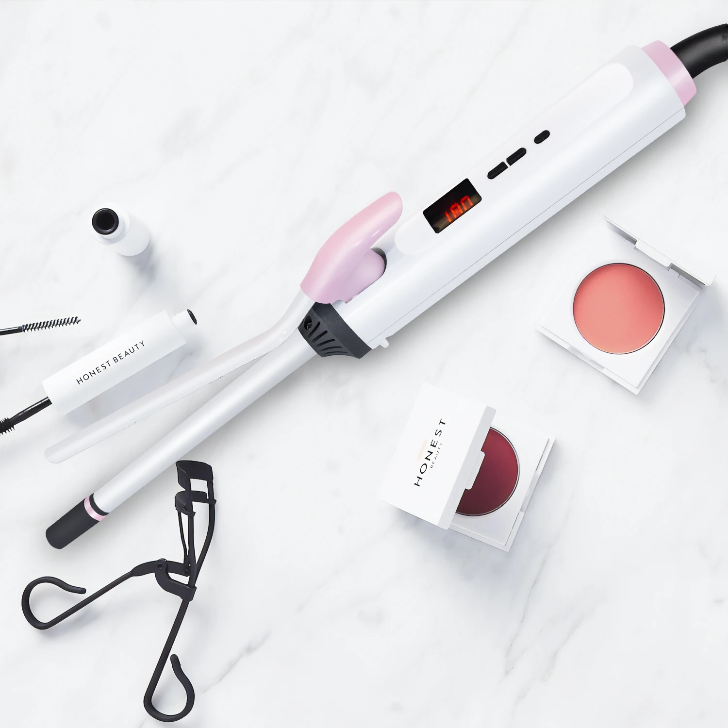 Professional LCD Temperature Magic Hair Straight and Crimping Iron Rotating Waver Curler For Long