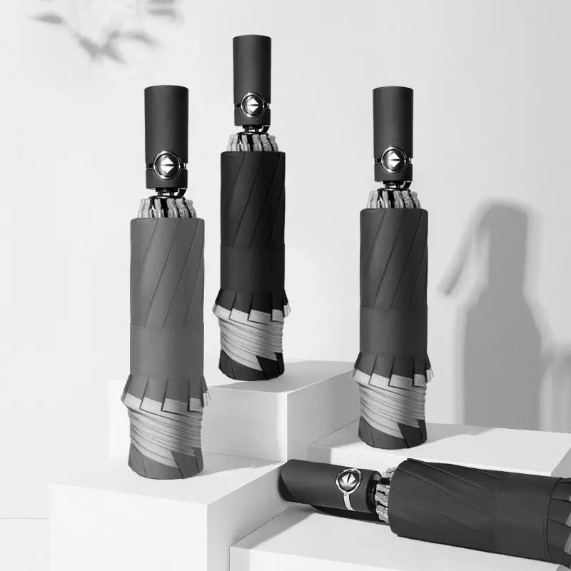 OK Umbrella Hot Amazon Custom Prints Business Gift Inverted Automatic 10 Ribs Waterproof Windproof Three Folding Umbrella