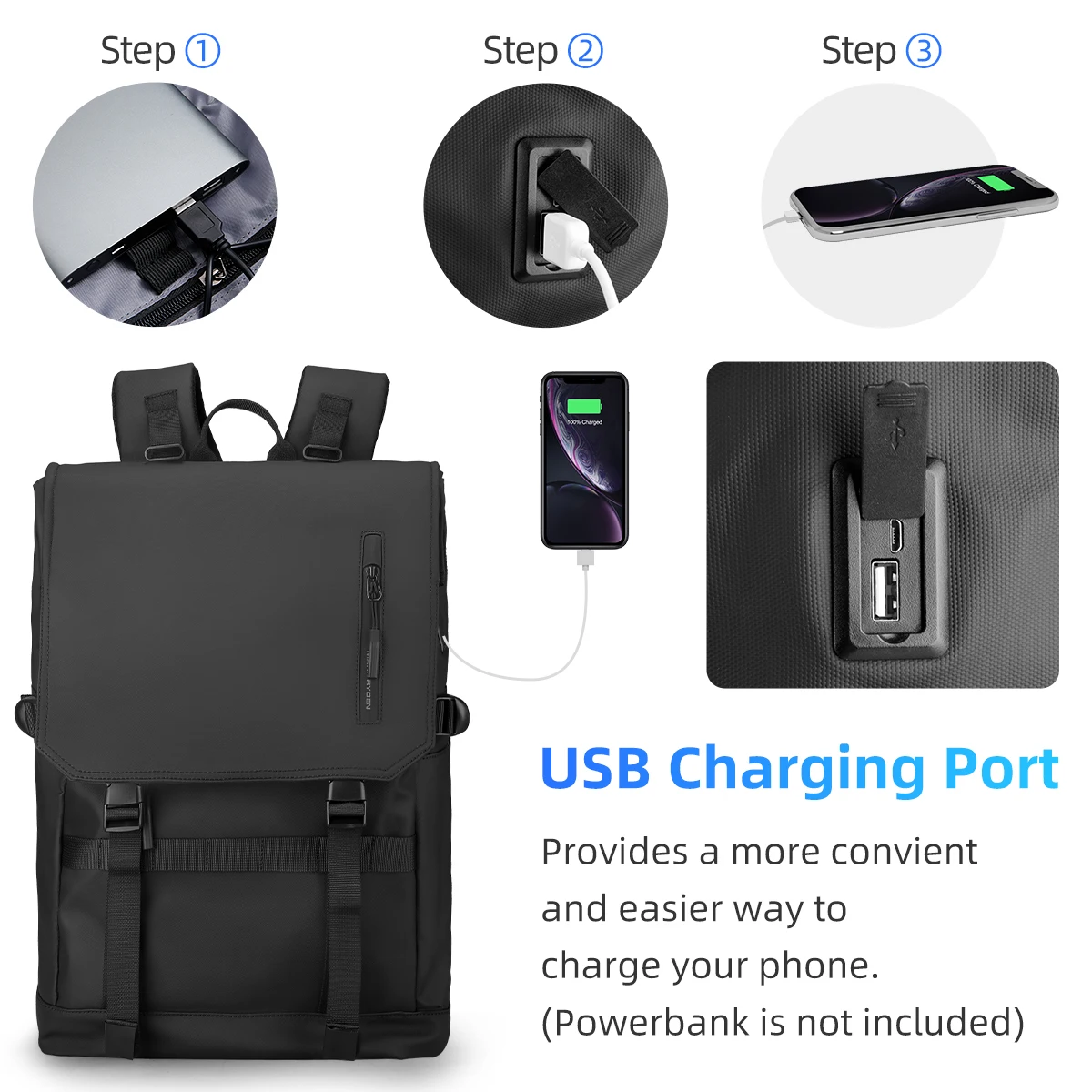 Mark Ryden Factory Wholesale Multifunctional Transformation Backpack Large Capacity Outdoor Travel Bag MR5748SJ-B