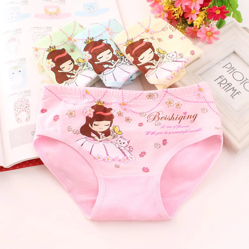 
New Style Cute Pattern Printing Cotton Underwear Triangle Brief Childrens Panties Girls 