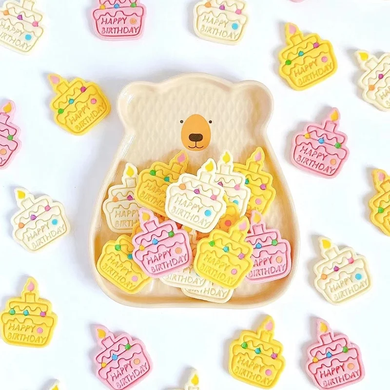 Custom pet birthday decoration cookies Hand Made Individual Pack Cute Healthy Pet Training treats Cat Dog Cookies Donut snack