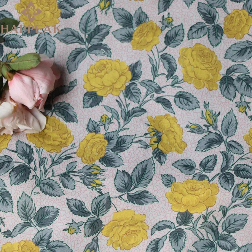 HAPPEAK wholesale 100% cotton floral tana lawn rose fabric custom digital print Liberty London fabric for dress