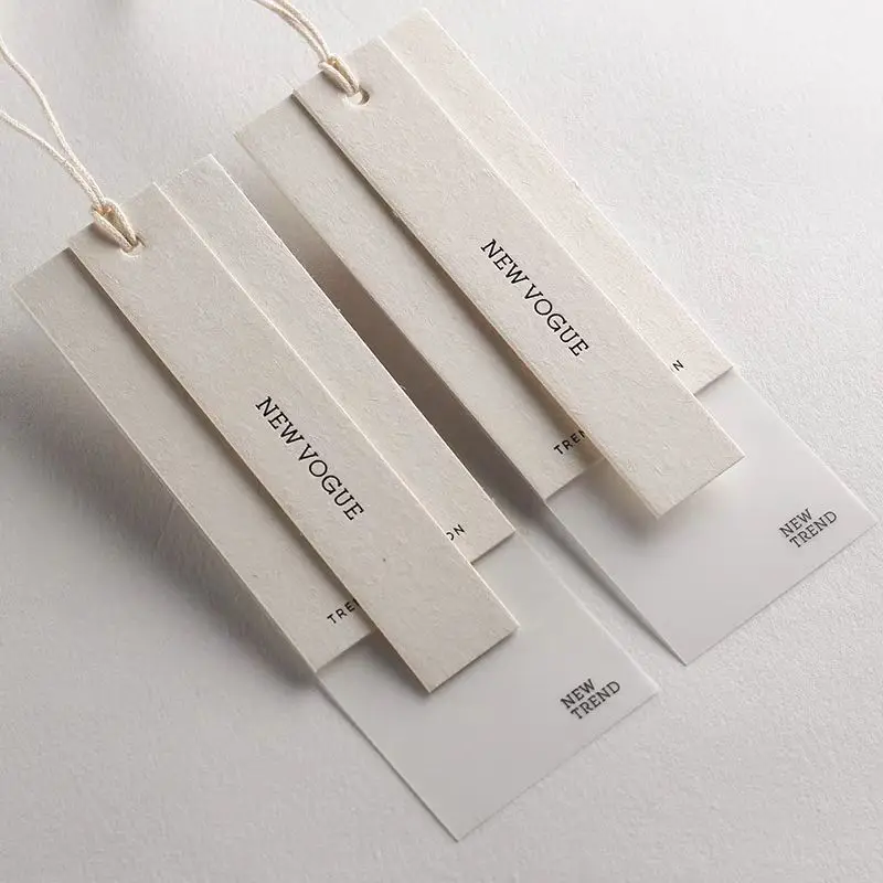 Luxury Custom Logo White Recyclable Paper Hang Tags Business Printed Clothing Tags T-Shirts Jackets Bags Shoes Garment Labels