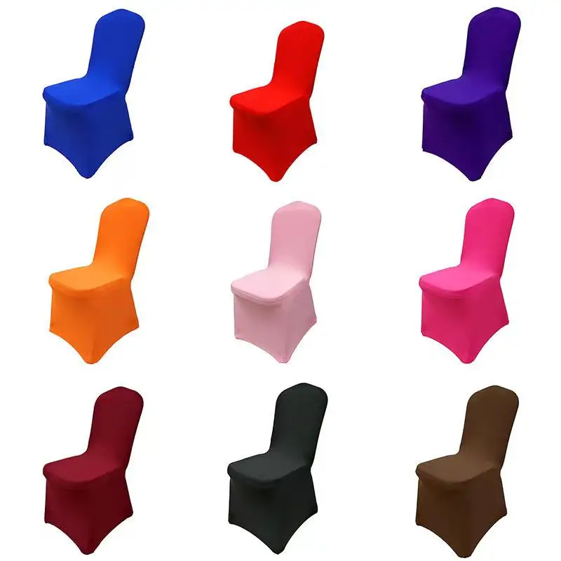 Hot Sale Universal Fit Stretch Removable Spandex Chair Cover For Wedding Party Event Hotel