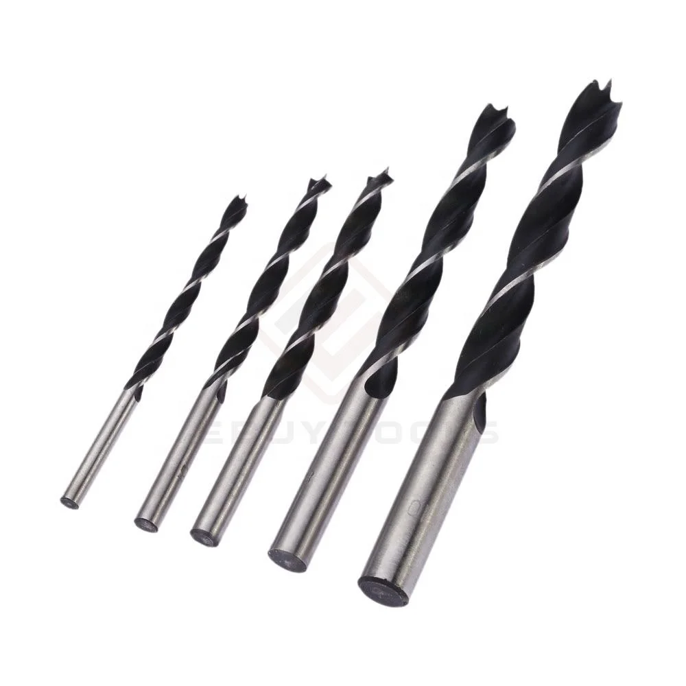 Quick Change Hex Shank Brad Point Drill Bit Double Groove Three-Pointed Wood Drill Bit