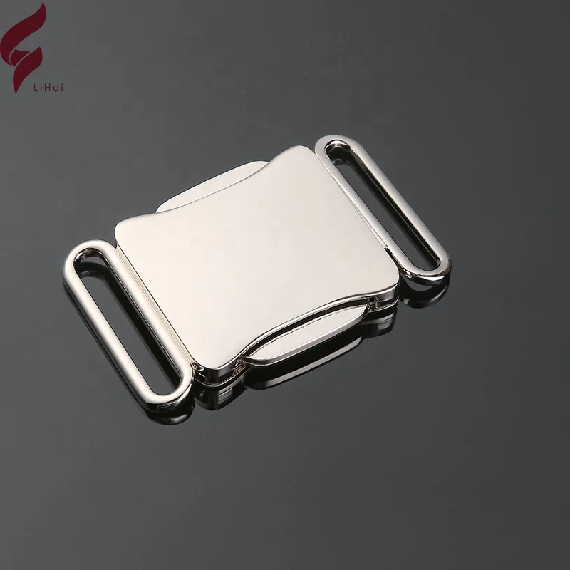 Lihui Strap Clips Metal Buckle Slide Adjustable Silver Shoulder Metal Belt Buckle For Backpack Luggage Bag Straps