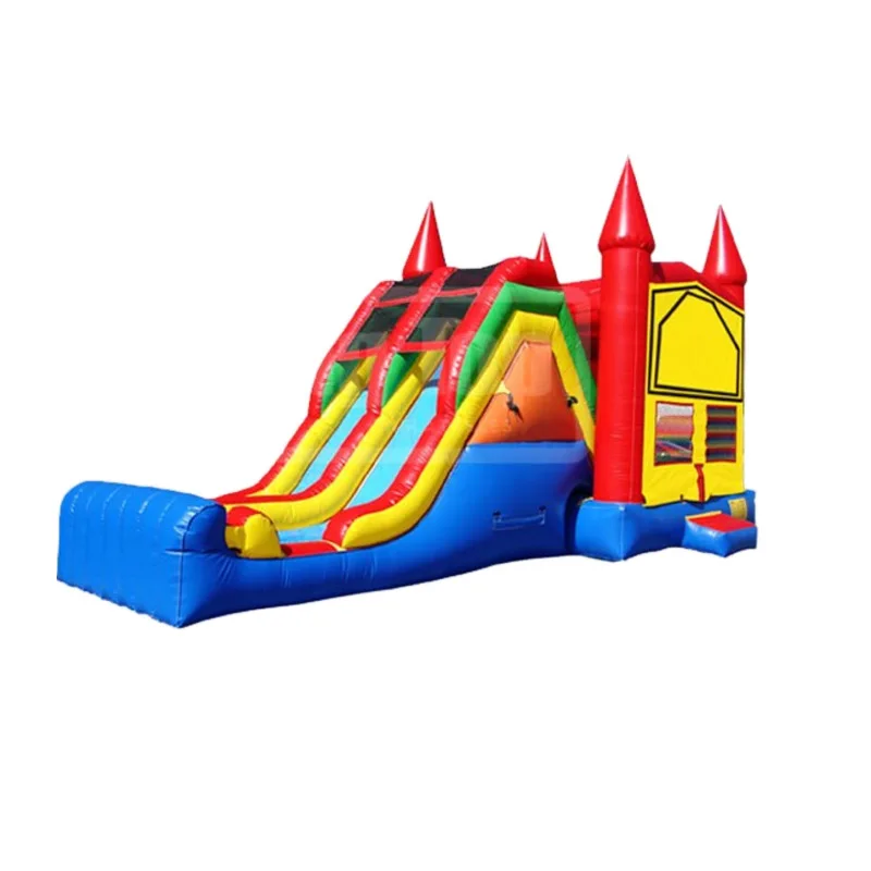 Outdoor Playground Color Party Bounce House for Kids Inflatable Happy Castle Slide Juego Inflable Infantil