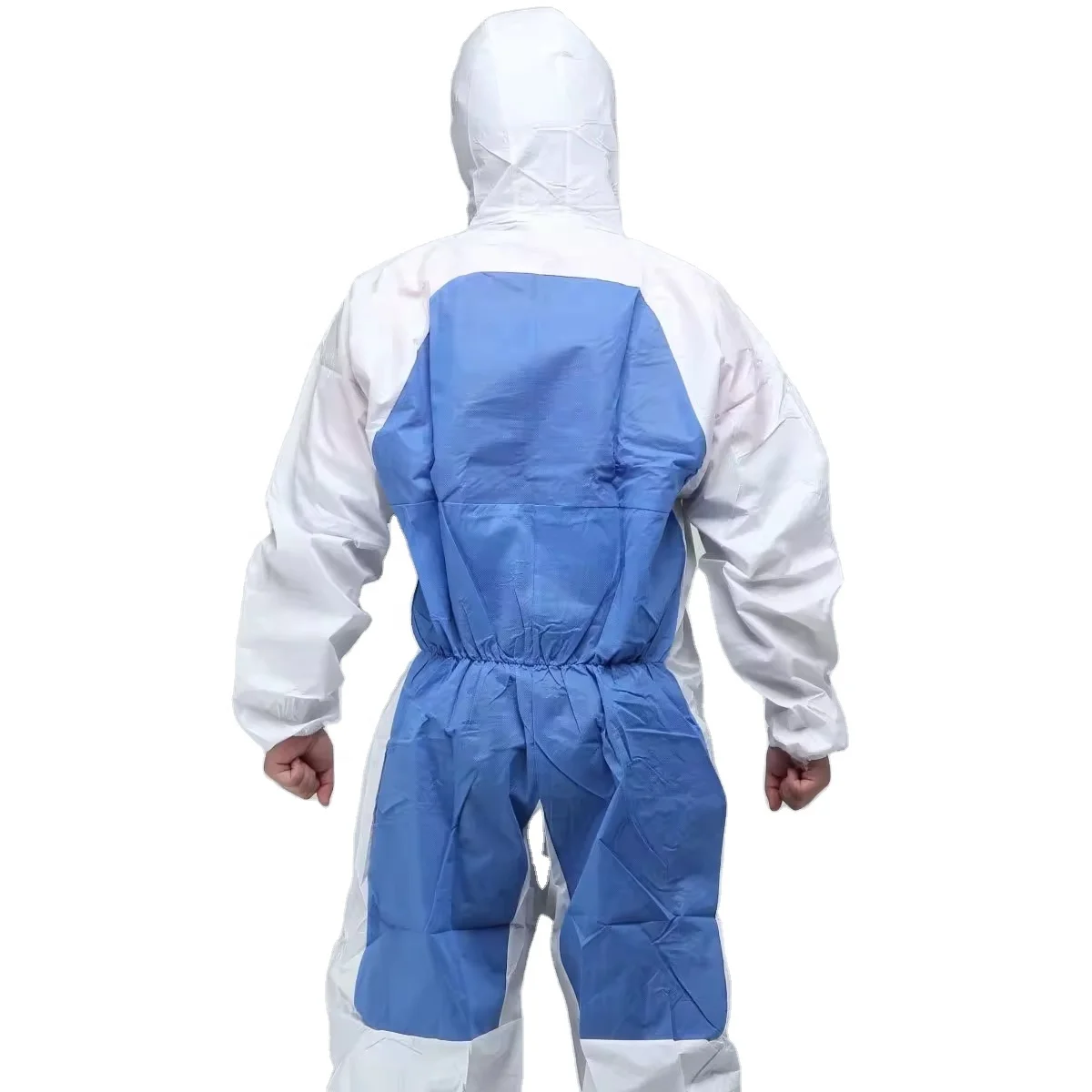 Disposable Good Breathability Type 5/6 PPE SF Coverall with SMS Back for Men
