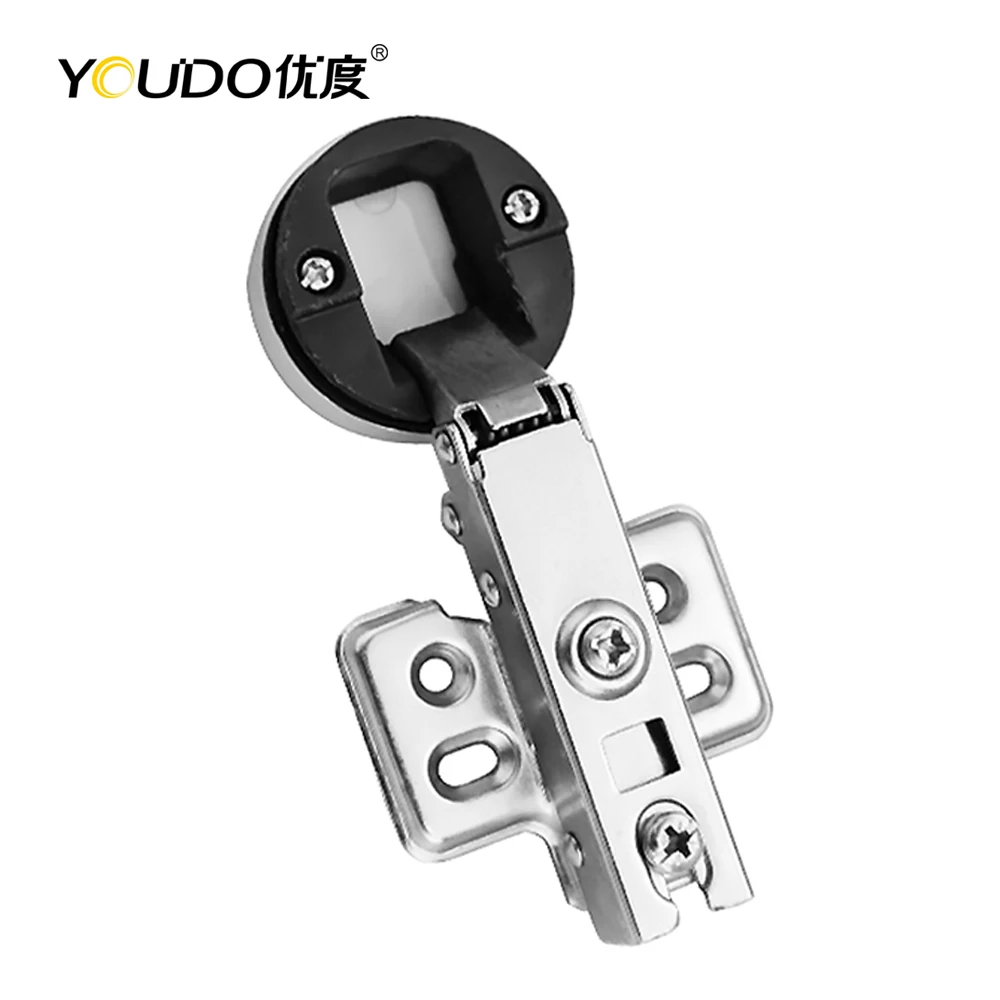 YOUDO Concealed Glass Cabinet Hydraulic Hinge Modern Design Glass Cabinet Door Hinge Furniture Hinges