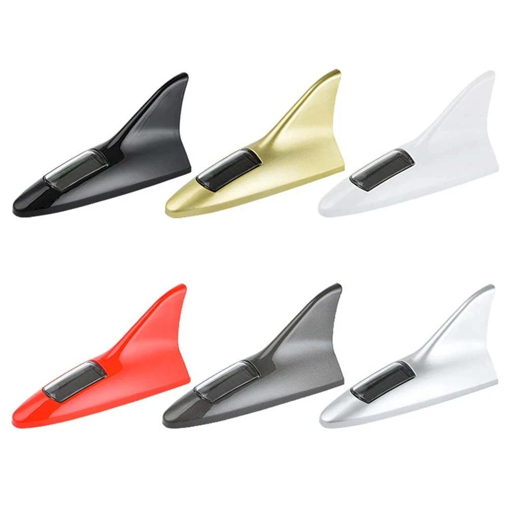 Universal Car Shark Fin Antenna Solar antenna with lights for VW Ford BMW Nissan Toyota Skoda Honda KIA Hyundai