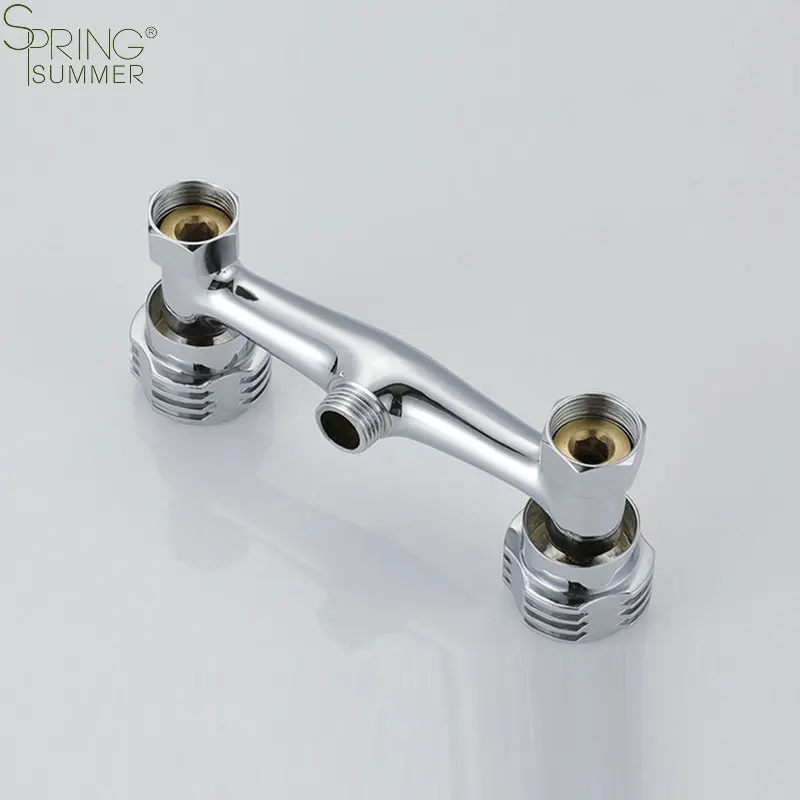 Double switch  brass Wall Mount Shower Mixer Faucet Double handle bathroom shower faucet set