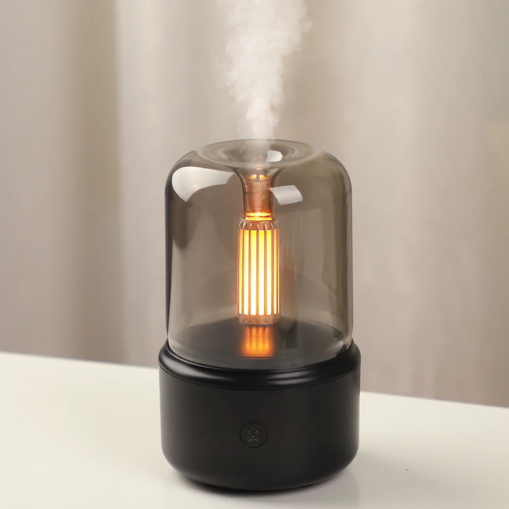Home Office Use Candlelight Atmosphere Led Night Light 120ML Electric USB Essential Oil Portable Humidifier Aroma Diffuser