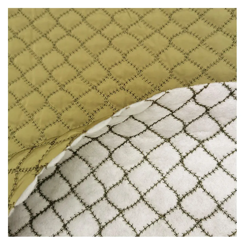 wholesale custom 50D cotton polyester memory diamond quilted fabric