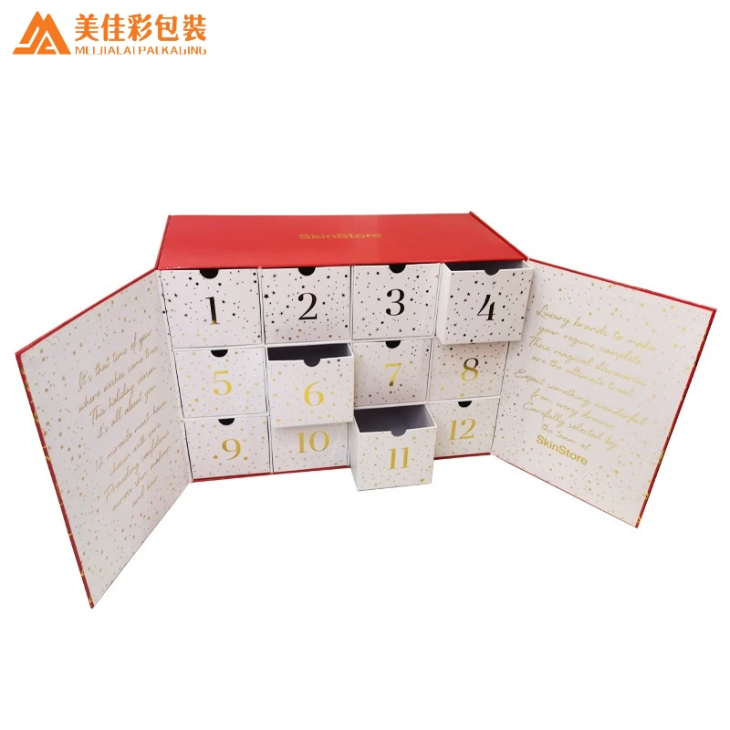 Wholesale Luxury custom advent calendar box packaging private design printing advent calendar packaging box