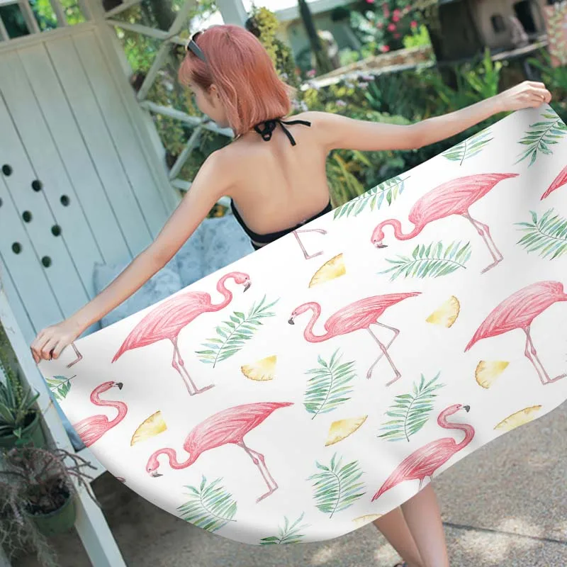Flamingo Beach Towel Incredibly Soft Super Absorbent Large Microfiber Beach Towel for Travel Pool Softness Towel Beach