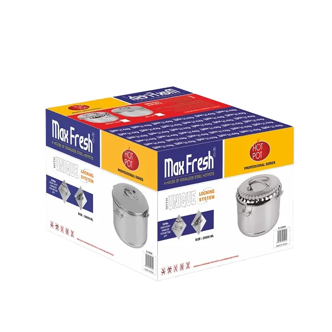 Maxfresh Solitaire Stainless Steel Insulated Casserole Hotpot 40000 ML Export Quality Food Cooking Enamel Coating Ceramic Metal