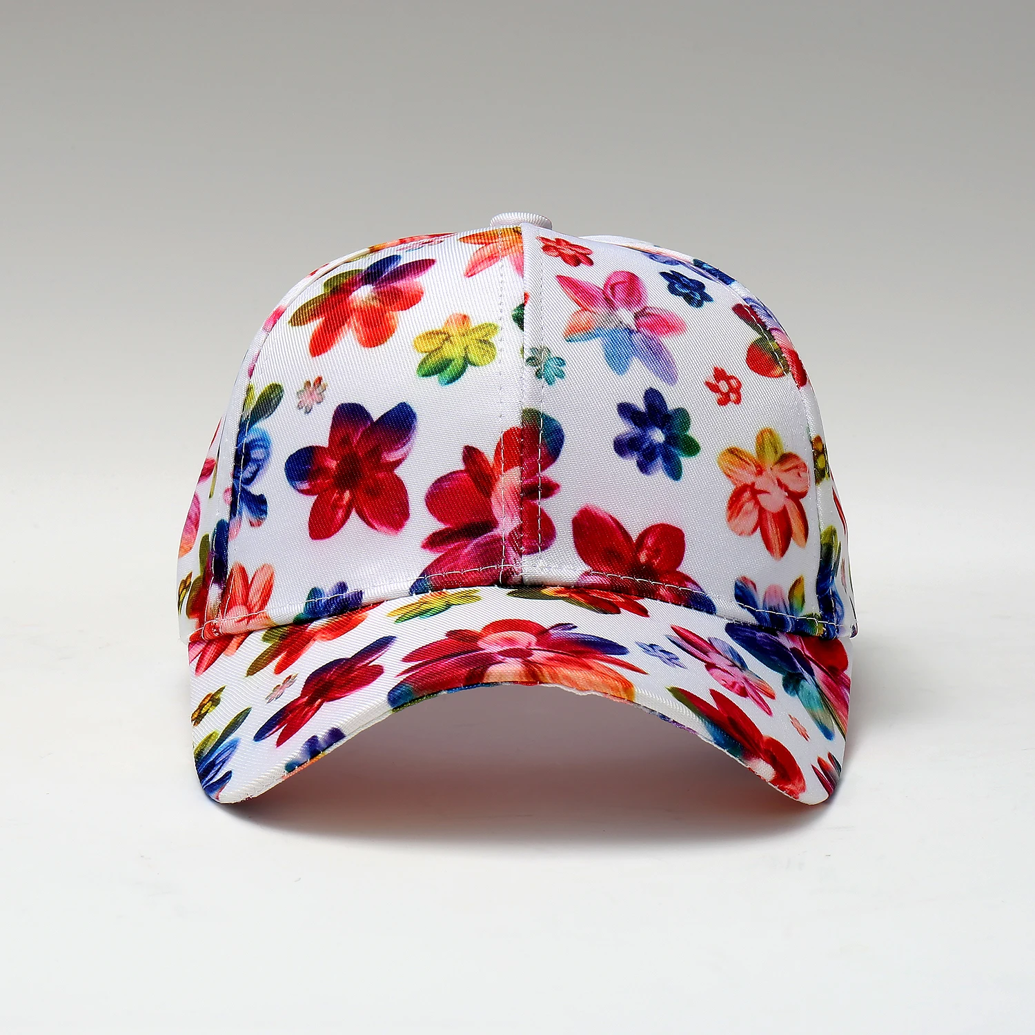 New Design Full Printed Gym Golf Hat Fancy Multicolor Floral Baseball Cap Trucker Caps High Quality Curved Brim Baseball Cap