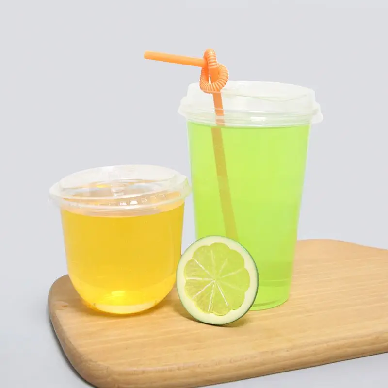 Customized Logo 90 Caliber Matt Pp Hard Slim Cup Disposable Plastic Frosted Pp Injection Cups 500Ml /700 Ml With Lid Plug