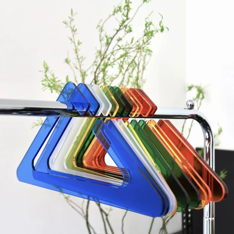 Top Cyber-Popular Thin Space Saving Colorful Acrylic Hanger for Clothing Display Home Commercial Decor
