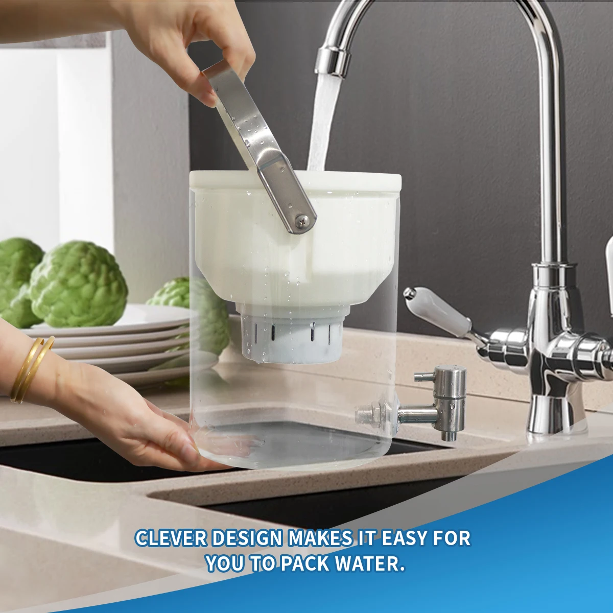 AHLSTROM Filter Water Purifier Long life glass kettle type self weight water purifier