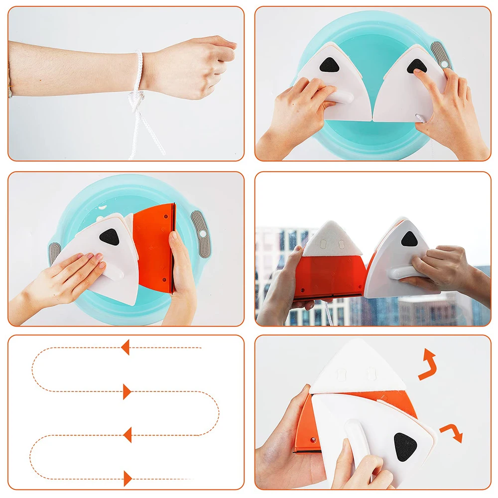 brush magnetic tube car double sided magnet sponge spray outside vacuum magnetic glass window cleaner